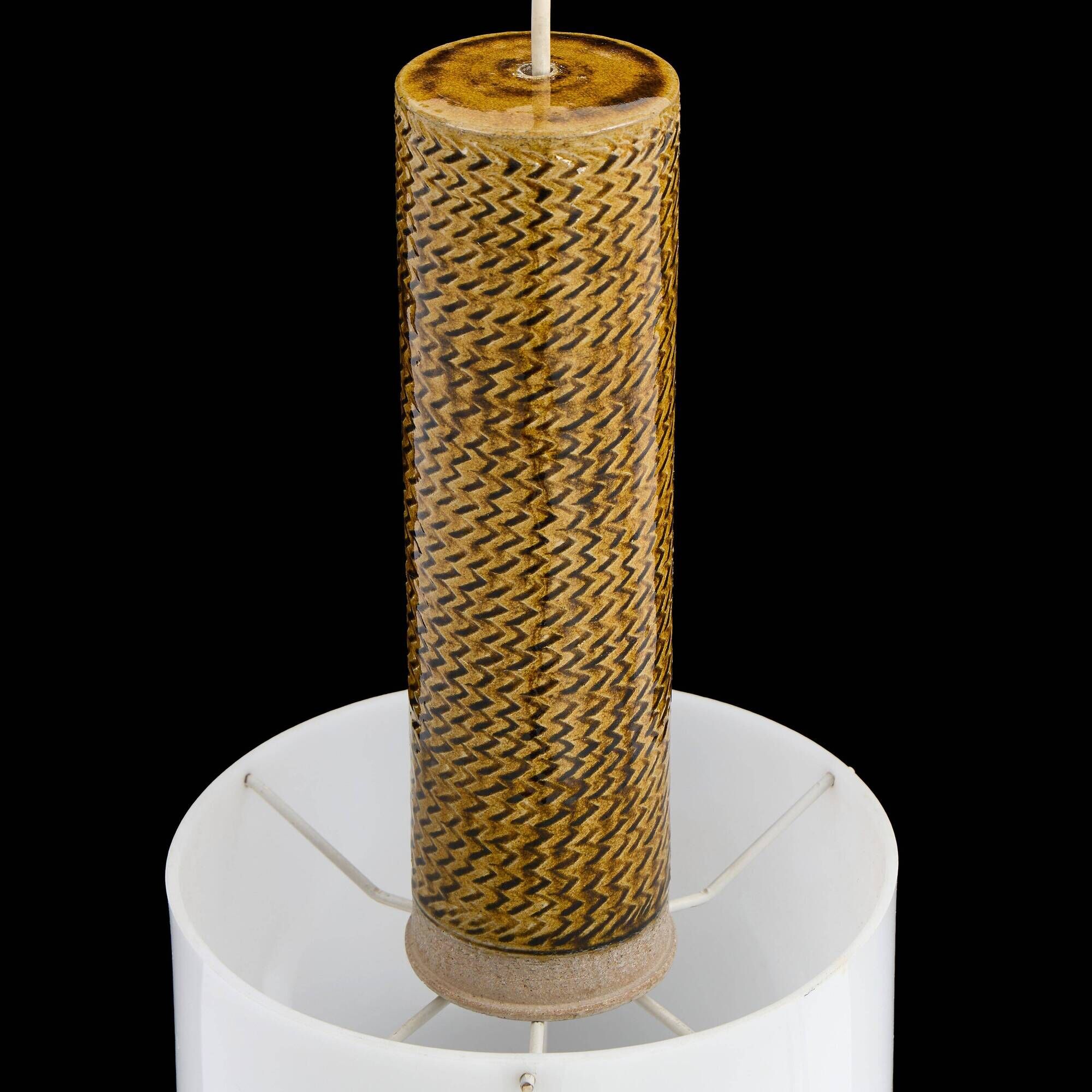 Nils Kahler rare suspended lamp in ceramic by Herman A. Kähler, Denmark, 1960.