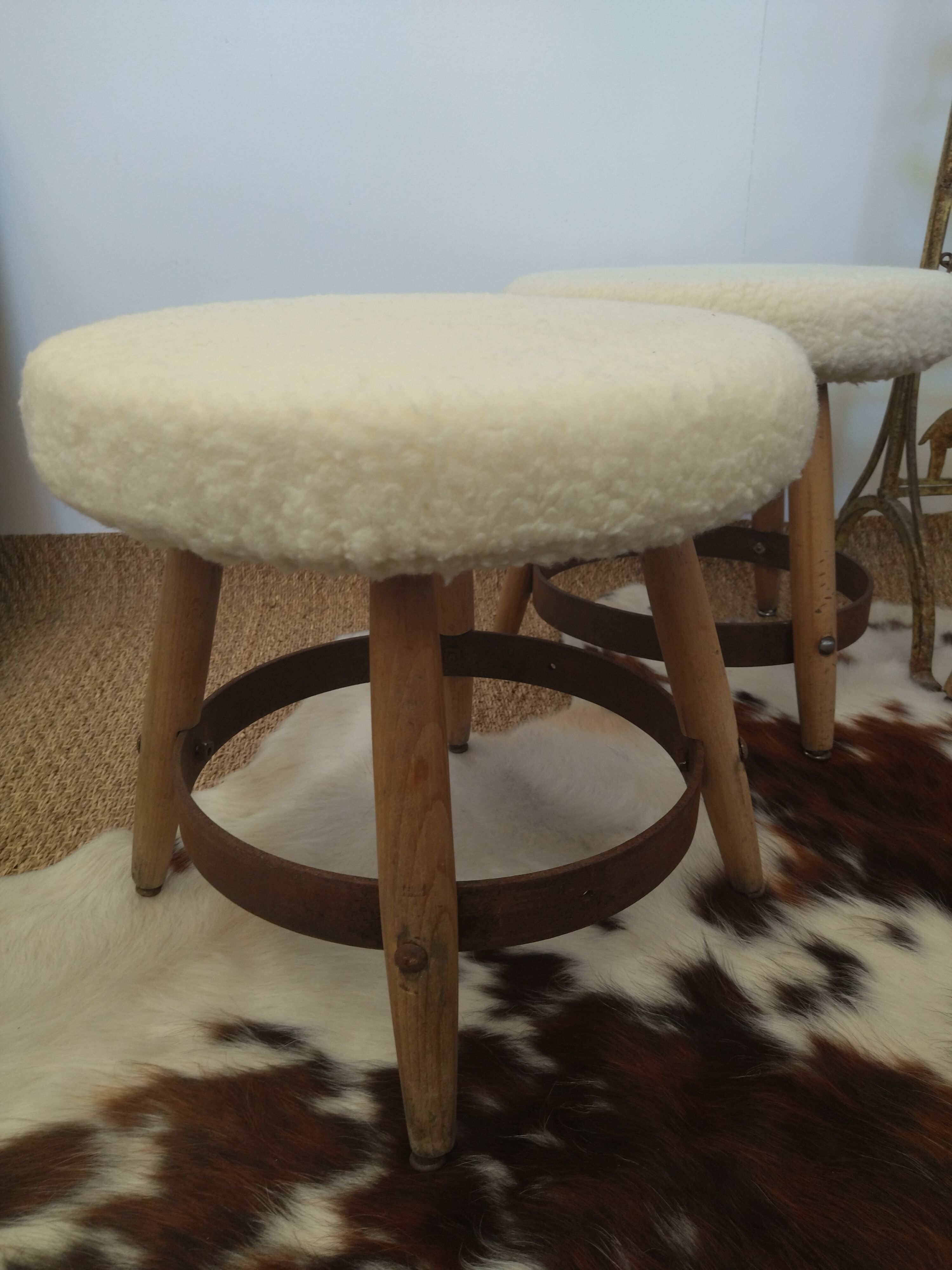 3 vintage stools 50s
