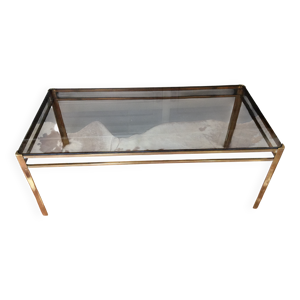 Table basse en verre - laiton
