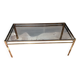 Glass and brass coffee table