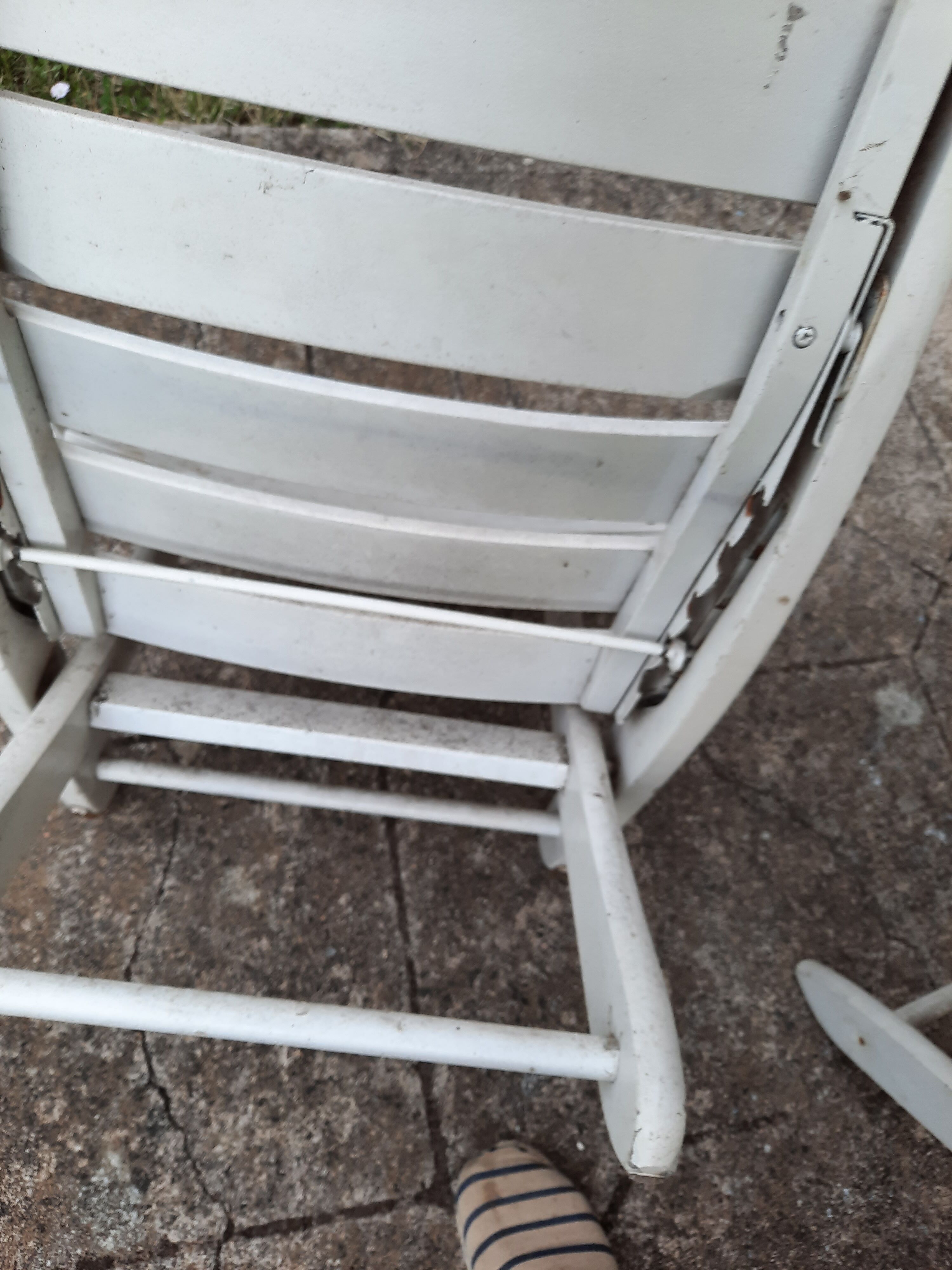 Pair of wooden garden armchairs