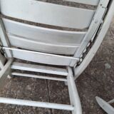 Pair of wooden garden armchairs