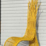 Yellow armchair"wave" rattan