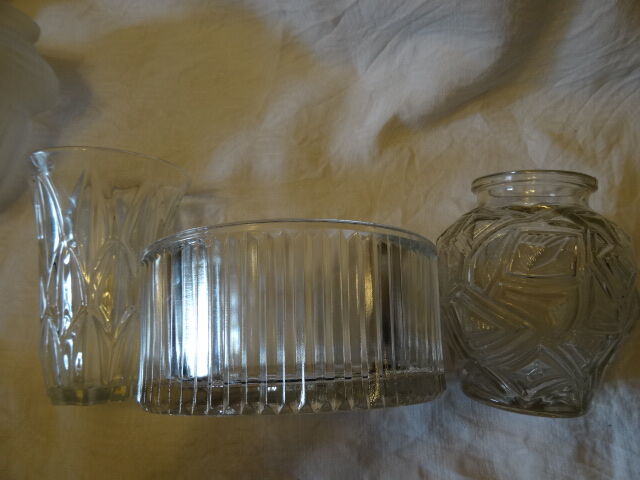 Vintage carved glass vase