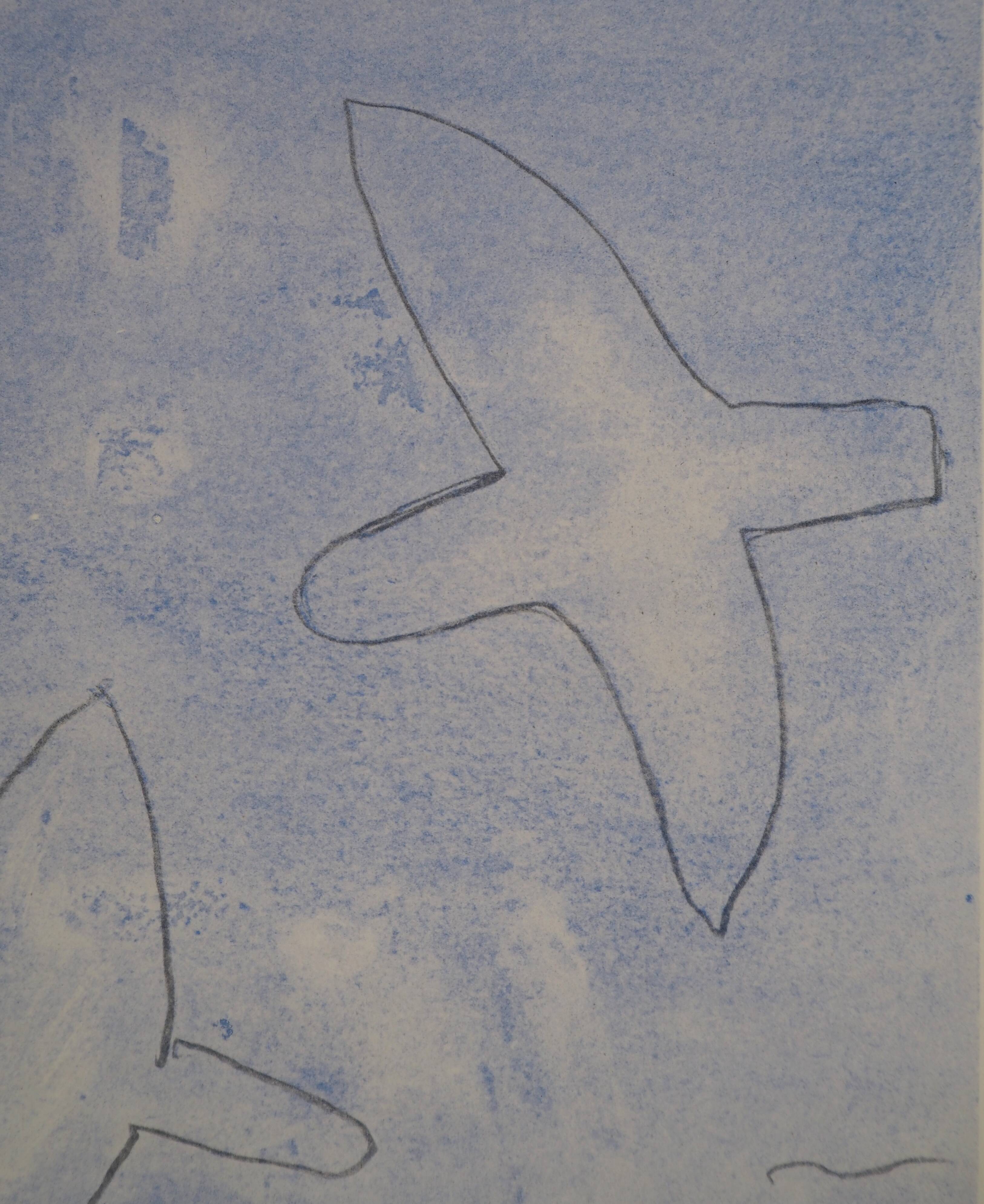 Georges braque: birds in the sky - signed stencil