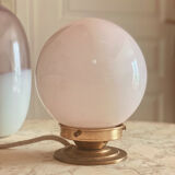 Table lamp pink opaline globe