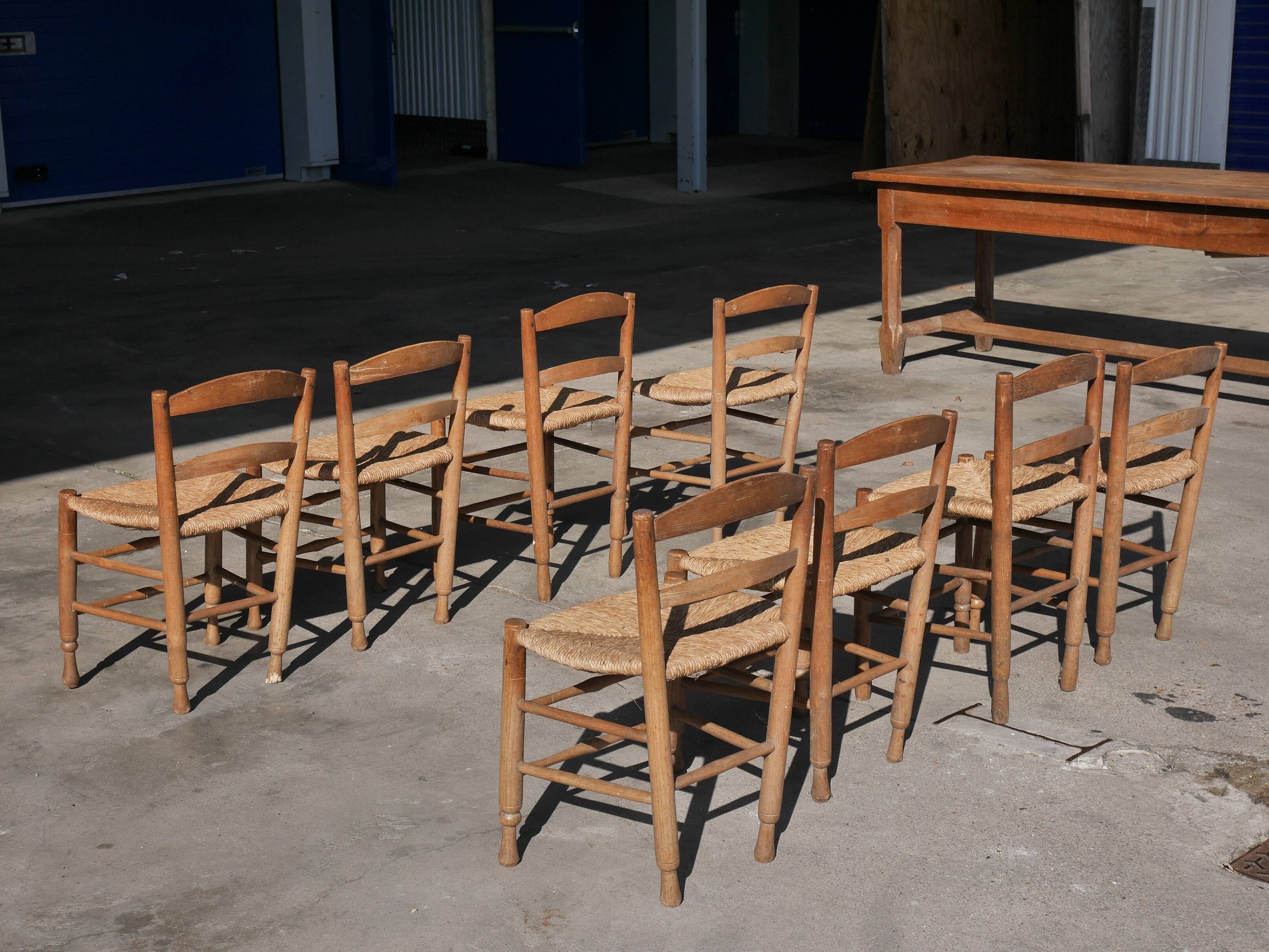 Set of 8 provencal chair mulched