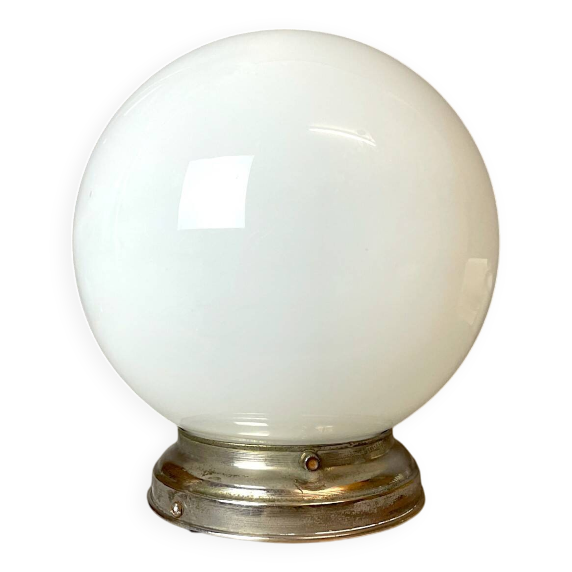 Small white glass flush mounting ceiling light