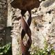 Brutalist wrought iron candle holder