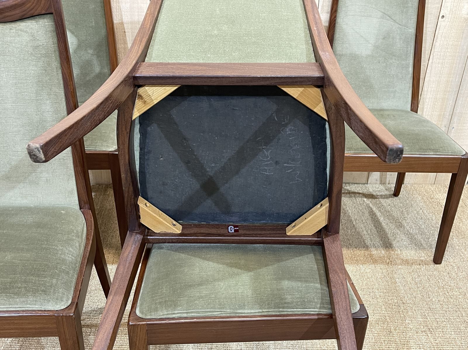 Suite of 6 teak chairs from the brand G-Plan