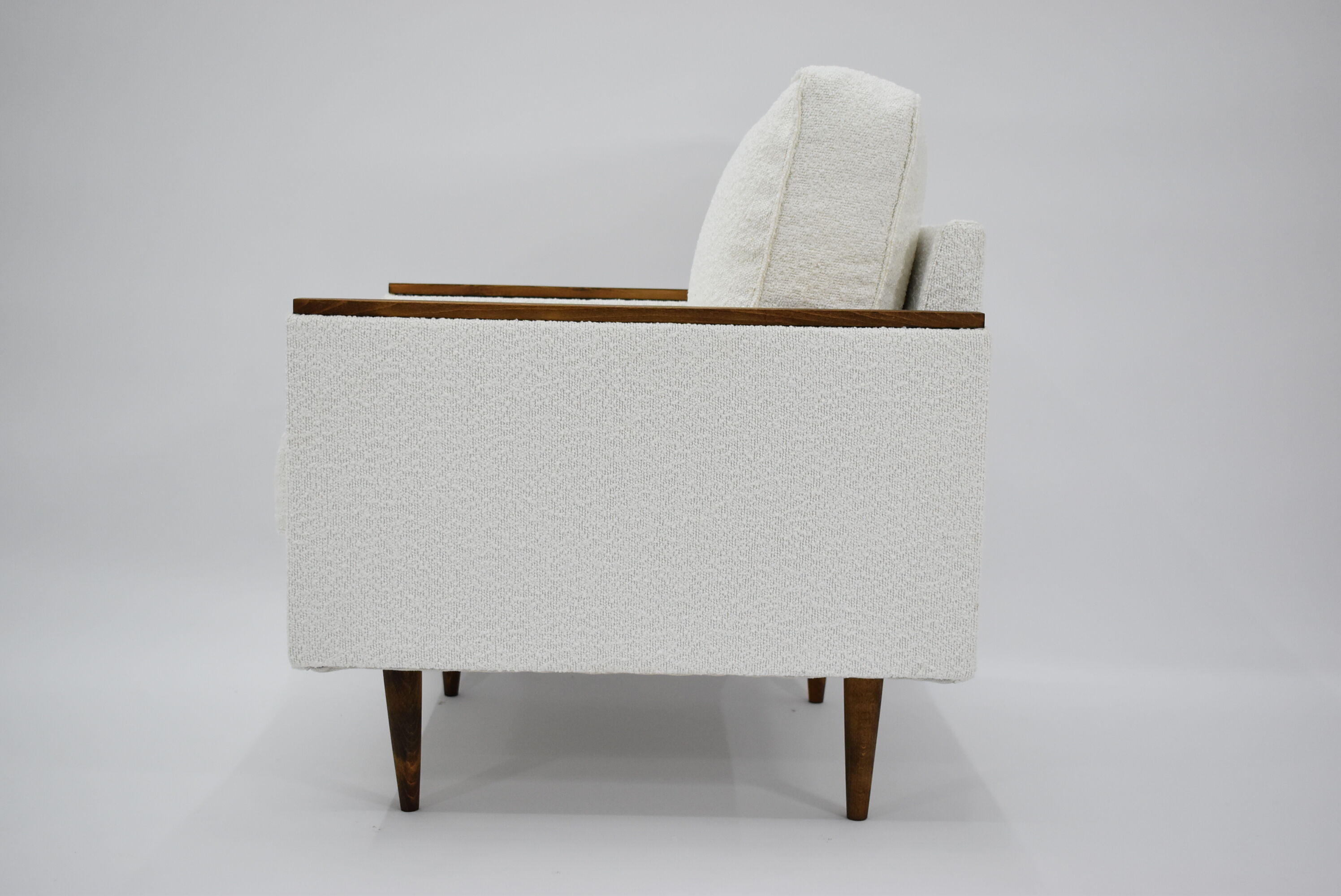 Original 70's armchair ZWP-08, fully restored, Bouclé, white