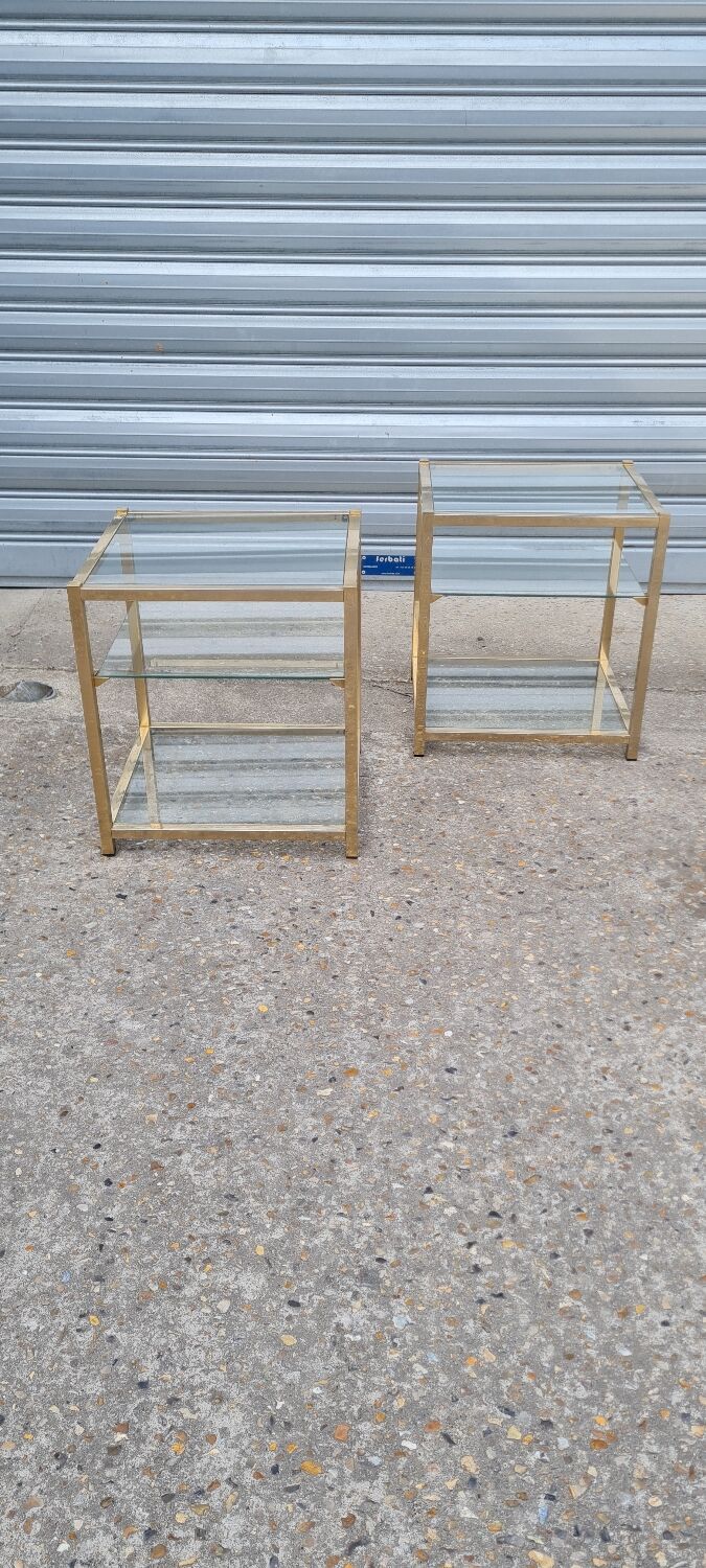 Paire de tables d'appoints Belgochrom 1970