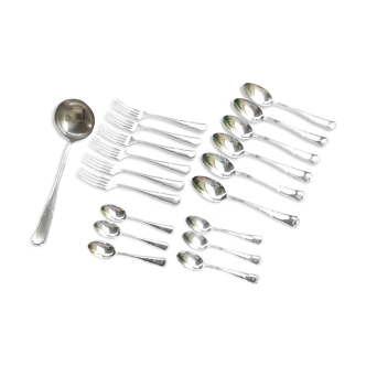 Set forks,spoons, ladle.silver metal