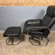 Unico Danish design chrome hocker leather  recliner