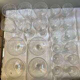 Set of 22 glasses with floral details engraved 1930
