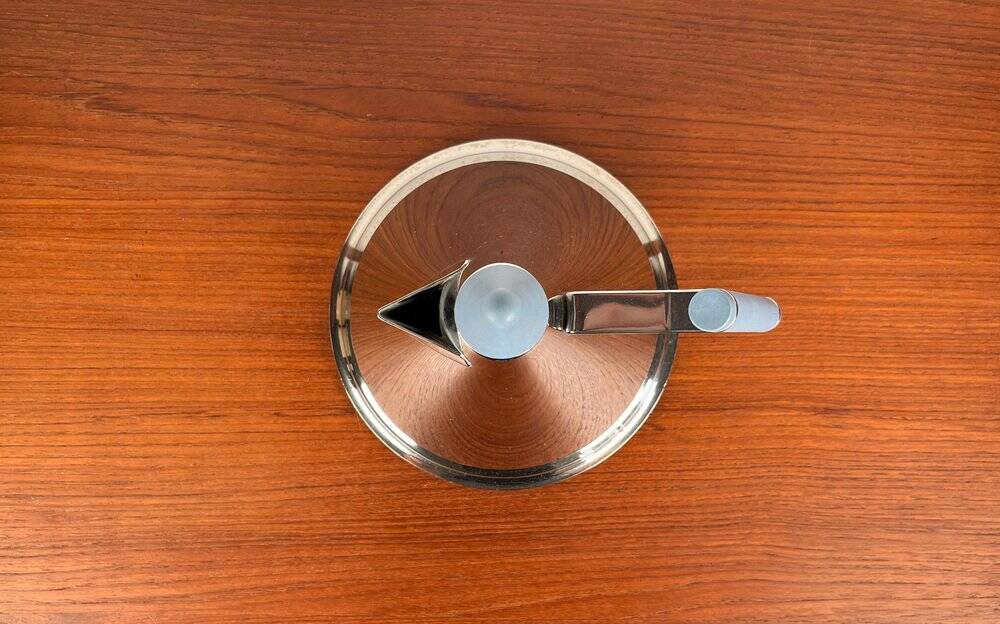 Postmodern German stainless steel kettle by Fissler, 1980s.