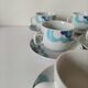 6 vintage cups and 6 saucers with blue cloud decoration by Chriss G.