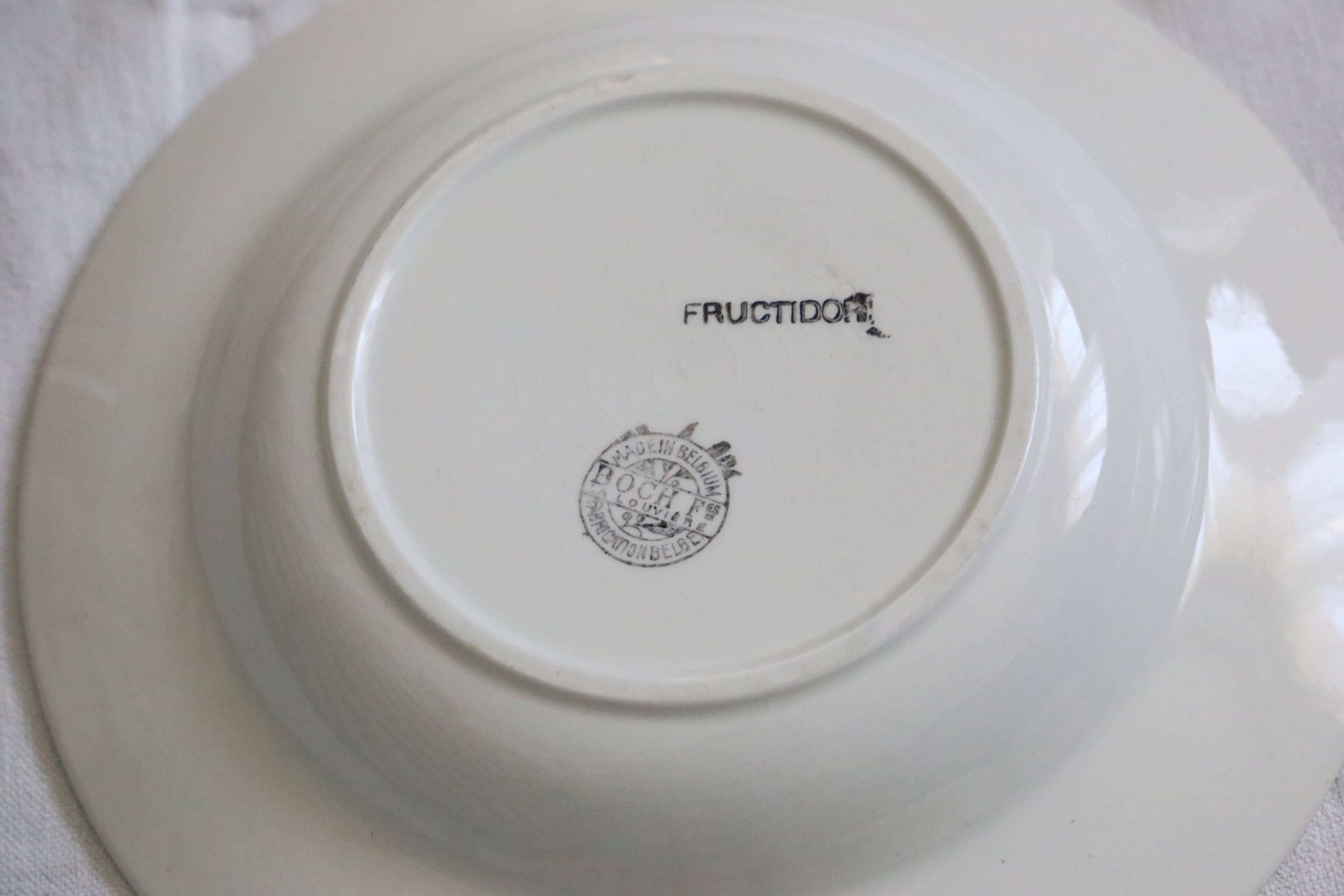 Set of 5 Boch soup plates, Fructidor service, vintage