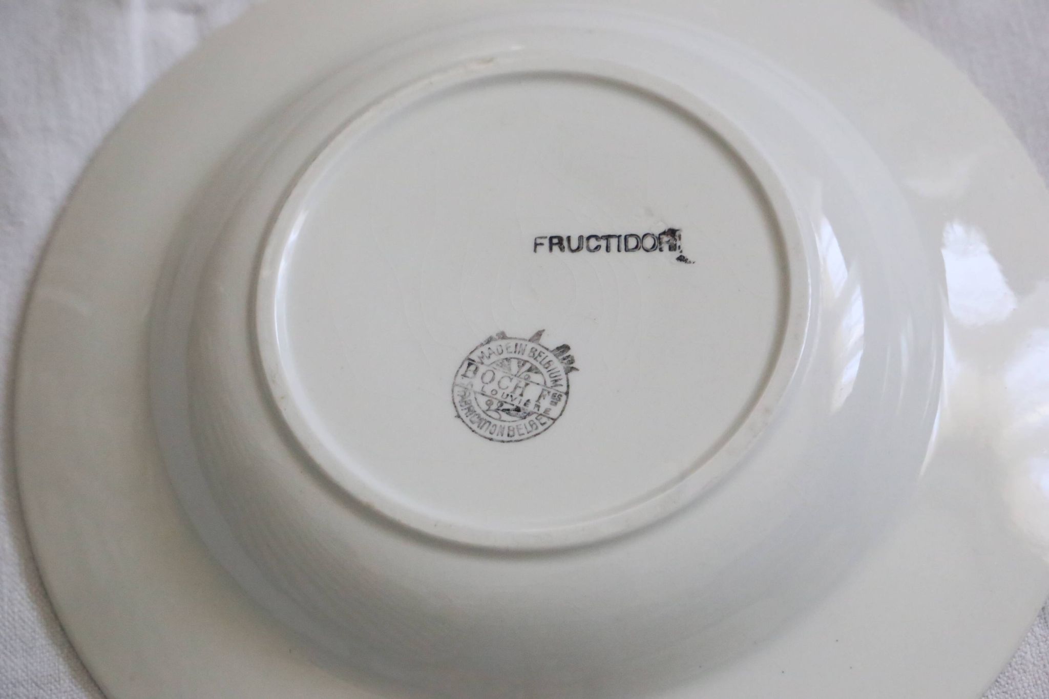 Set of 5 Boch soup plates, Fructidor service, vintage