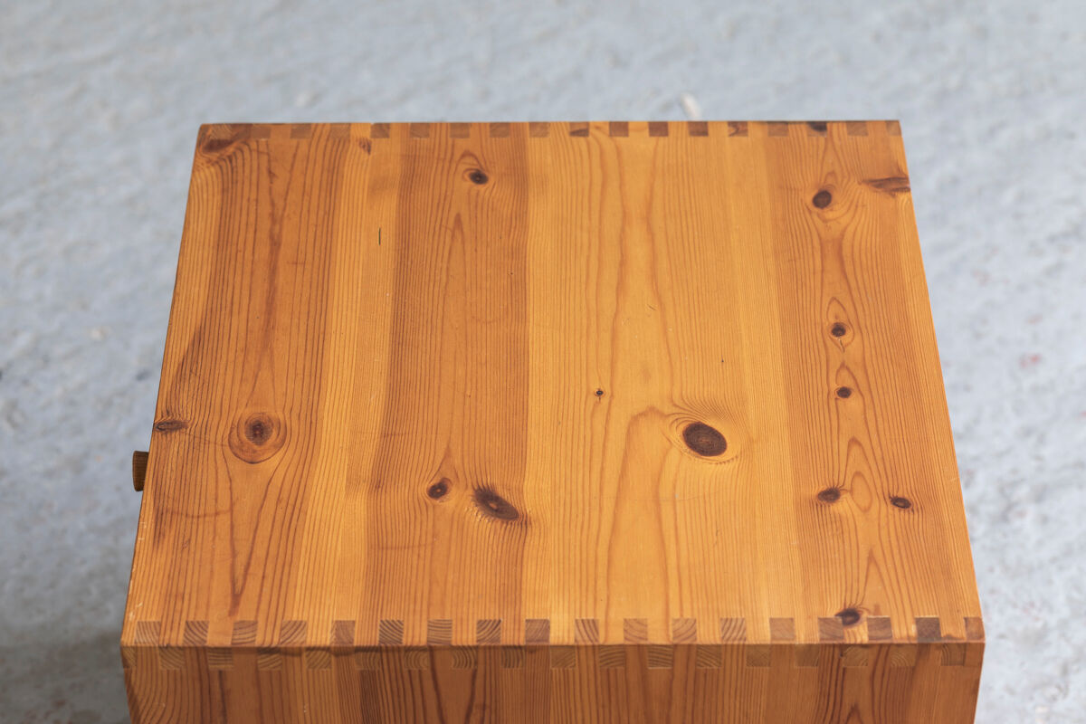 Set of 2 pine cube cabinets in the style of ate van apeldoorn, dutch design, 1960’s