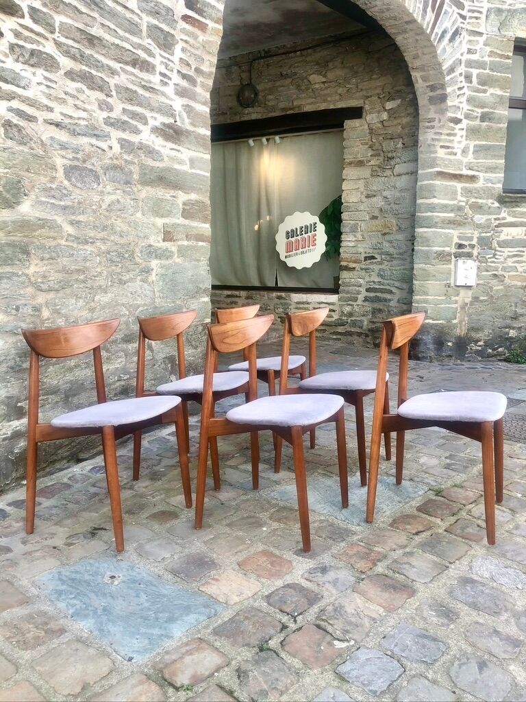 Set of six Harry Ostergaard chairs for Randers Mobelfabrick Denmark 1960