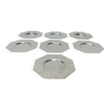 7 vintage octagonal stainless steel coasters
