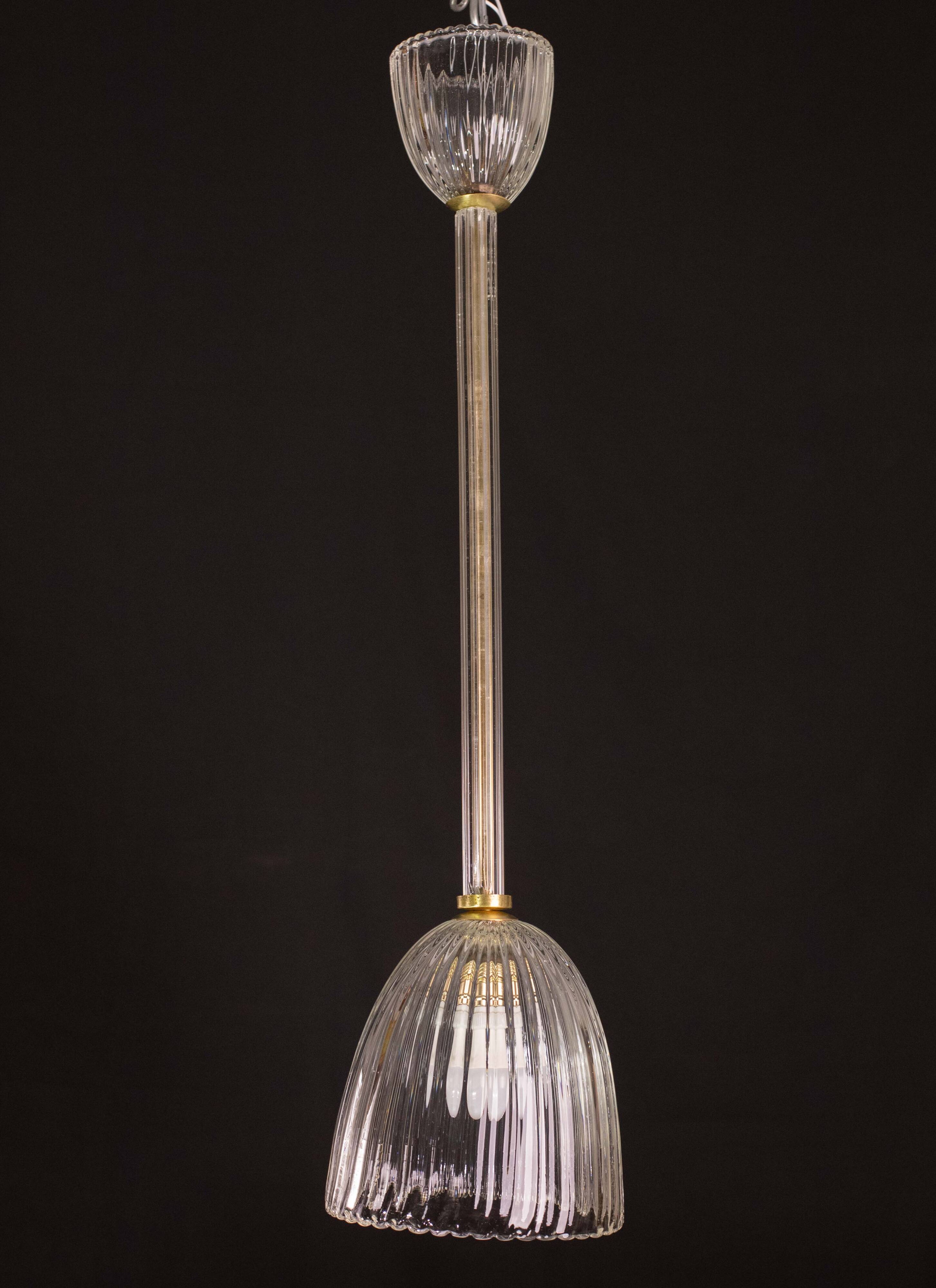 Art Deco Barovier e Toso pendant light, 1950