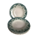 5 assiettes creuses Sarreguemines bord ondulé bleu fleurs blanches
