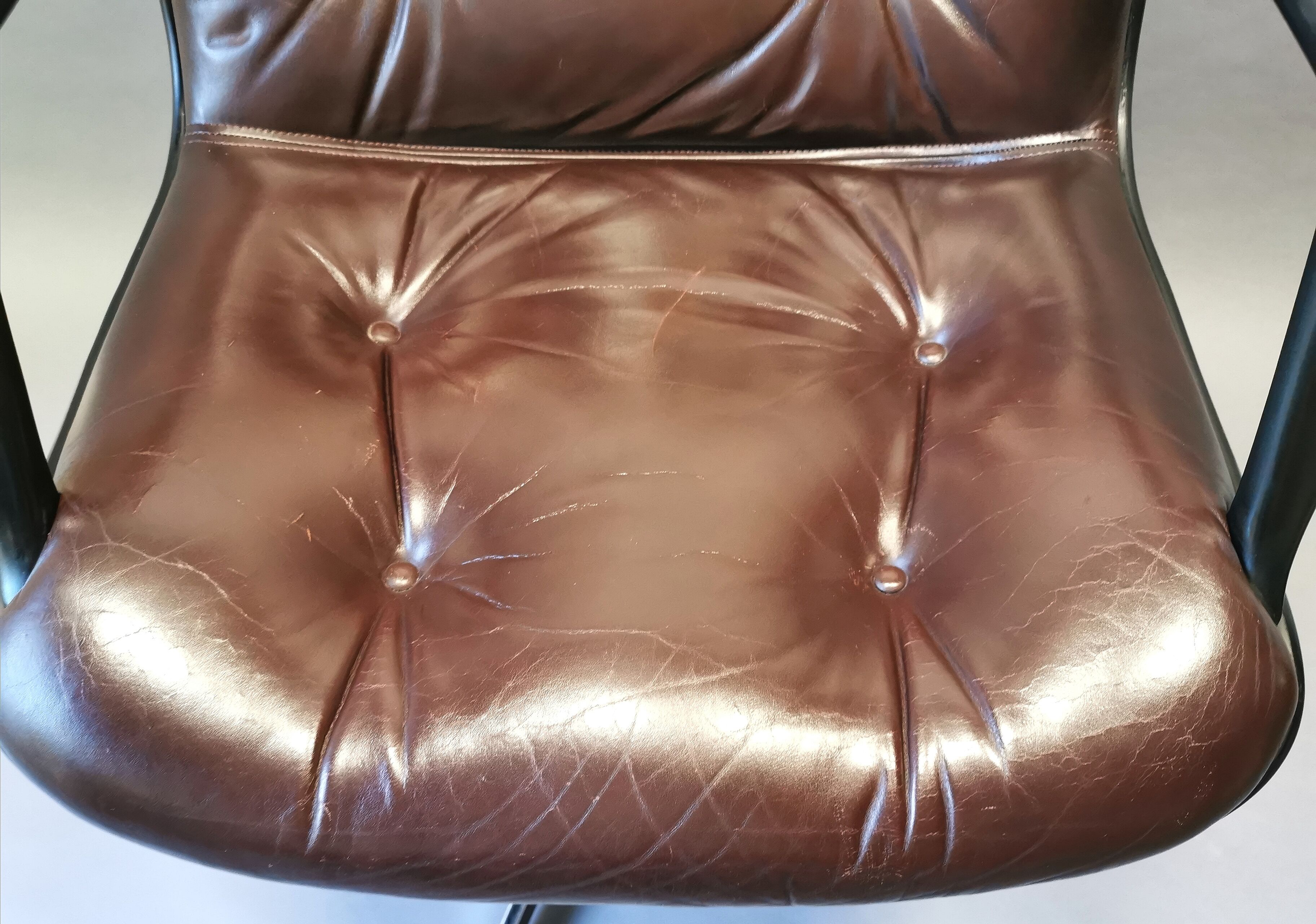 Randall Buck leather desk for Steelcase strafor 1975