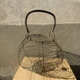 Vintage iron egg basket with hanse antique