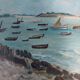Oil painting on seaside marine cardboard