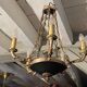 5-burner bronze and metal chandelier with double patina Empire style