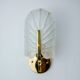 "Leaf" wall lamp by Lyfa, frosted Murano glass, Germany, 1970
