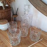 Vintage whiskey decanter and glasses