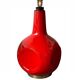 Saga floor lamp - red ceramic and vintage fabric 1970s