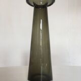 Scandinavian mid century vase in khaki grey glass