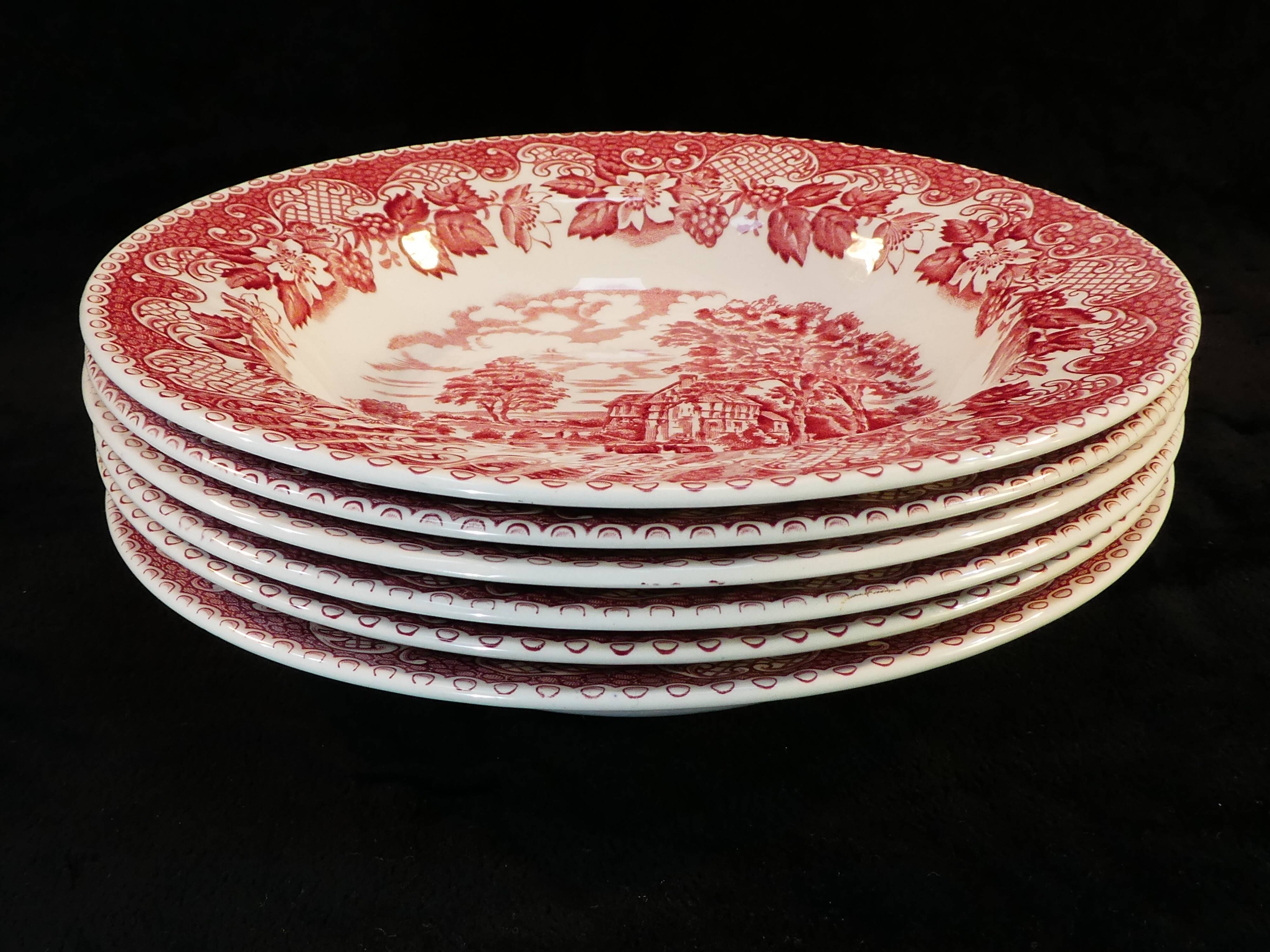 6 assiettes creuses barrats staffordshire made in england elizabethan
