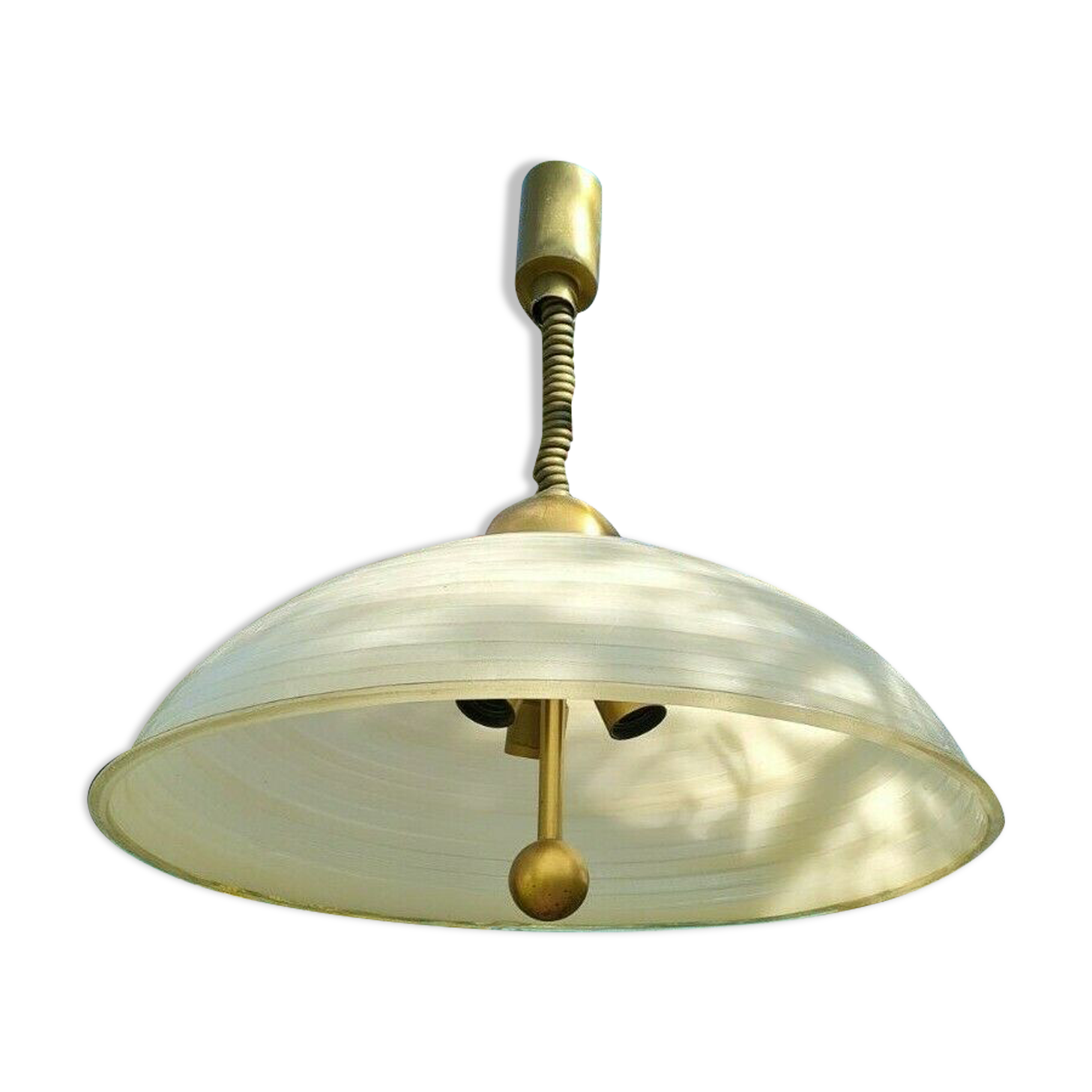 Vintage suspension with variable height in molded plastic in light sand color