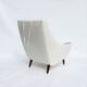 Fauteuil en tissu blanc de conception danoise, années 1960