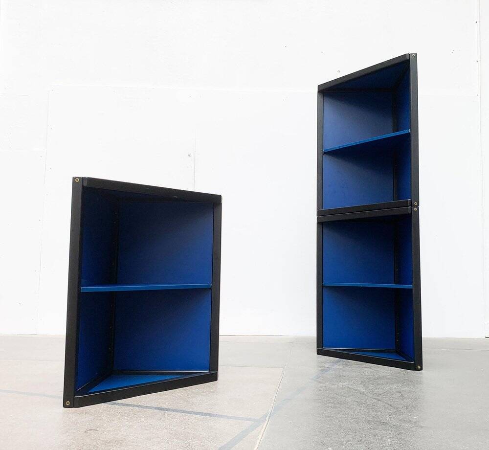 Vintage corner containers from the postmodern German profile system by Elmar Flötotto for Flötotto, set of 3.