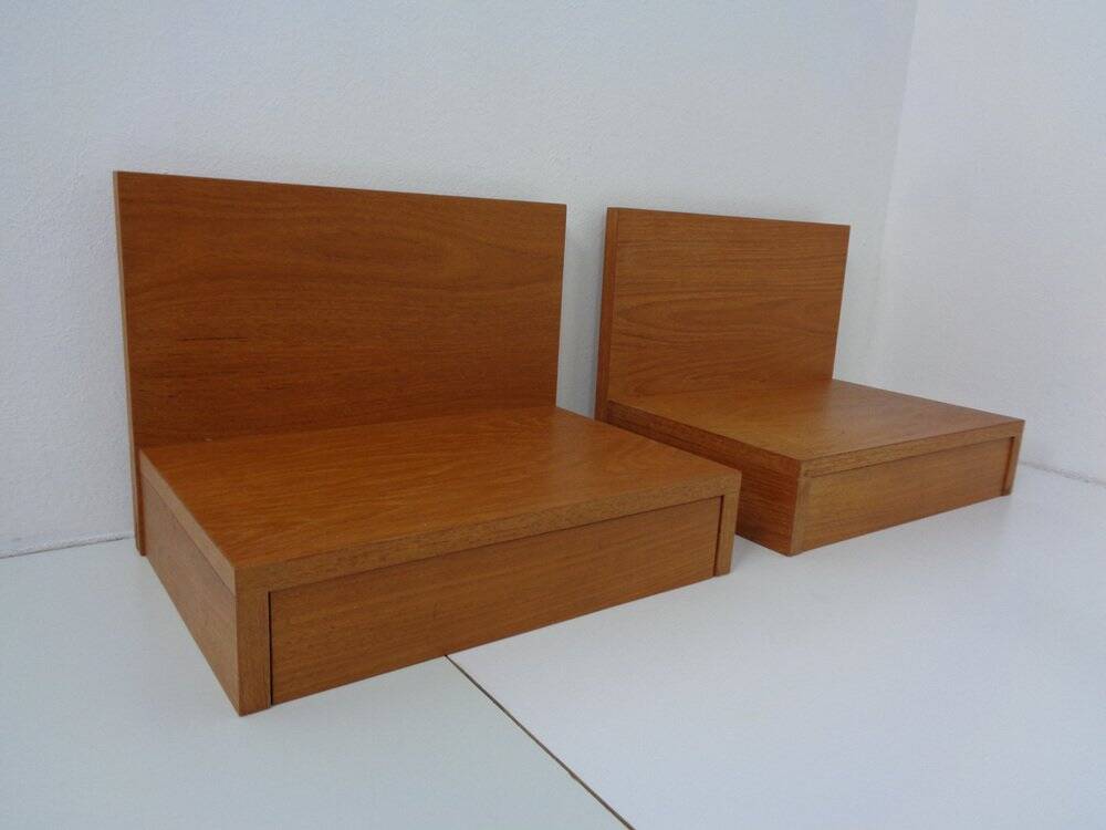 Teak Consoles with Drawers, 1960s, Set of 2
