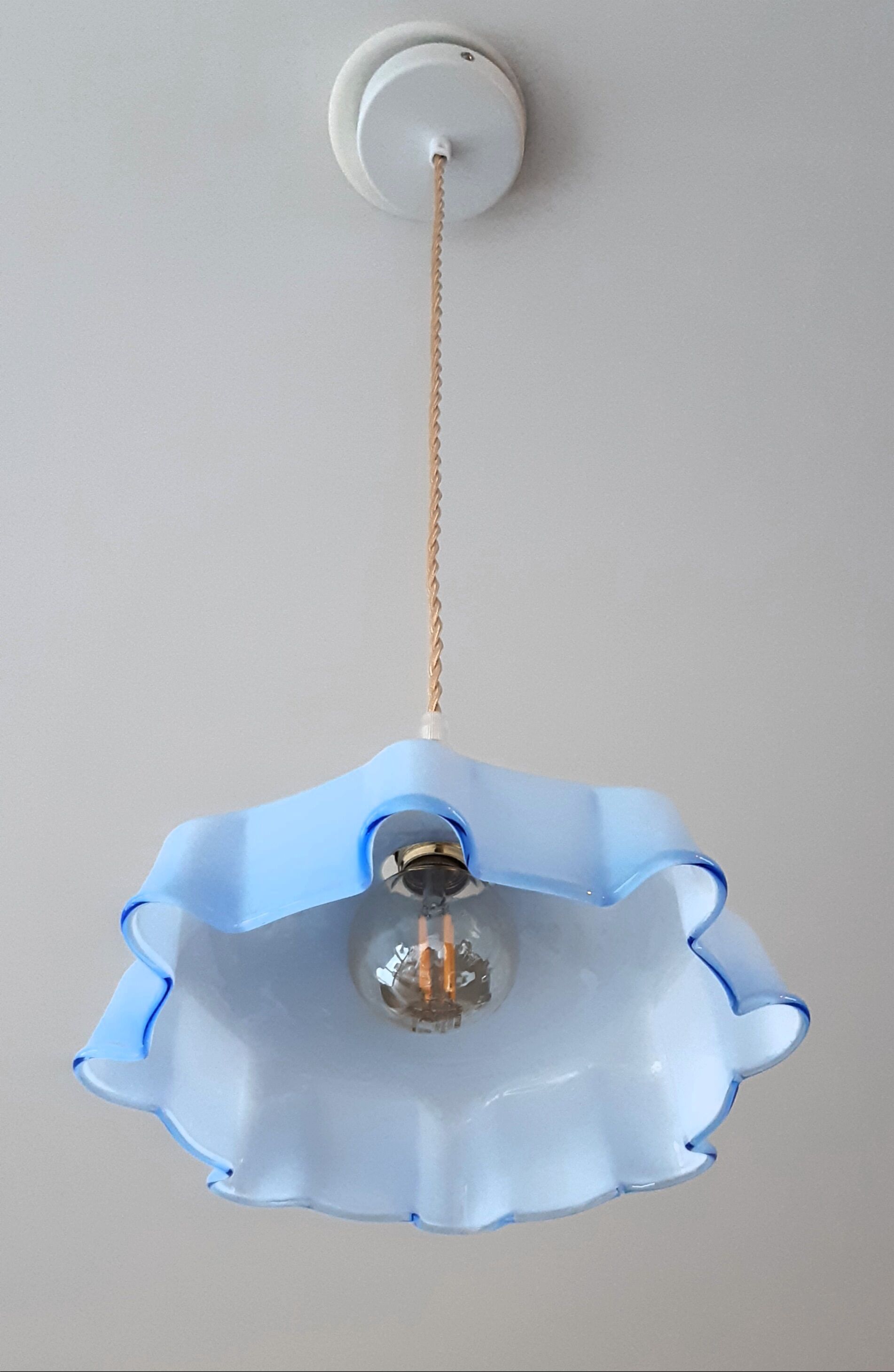 Vintage blue opaline hanging