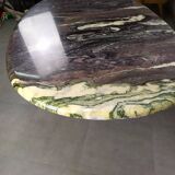 Ancient Oval Marble Coffee Table in Black Granite White Oval