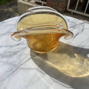 Vintage en Verre Bullé Ambré