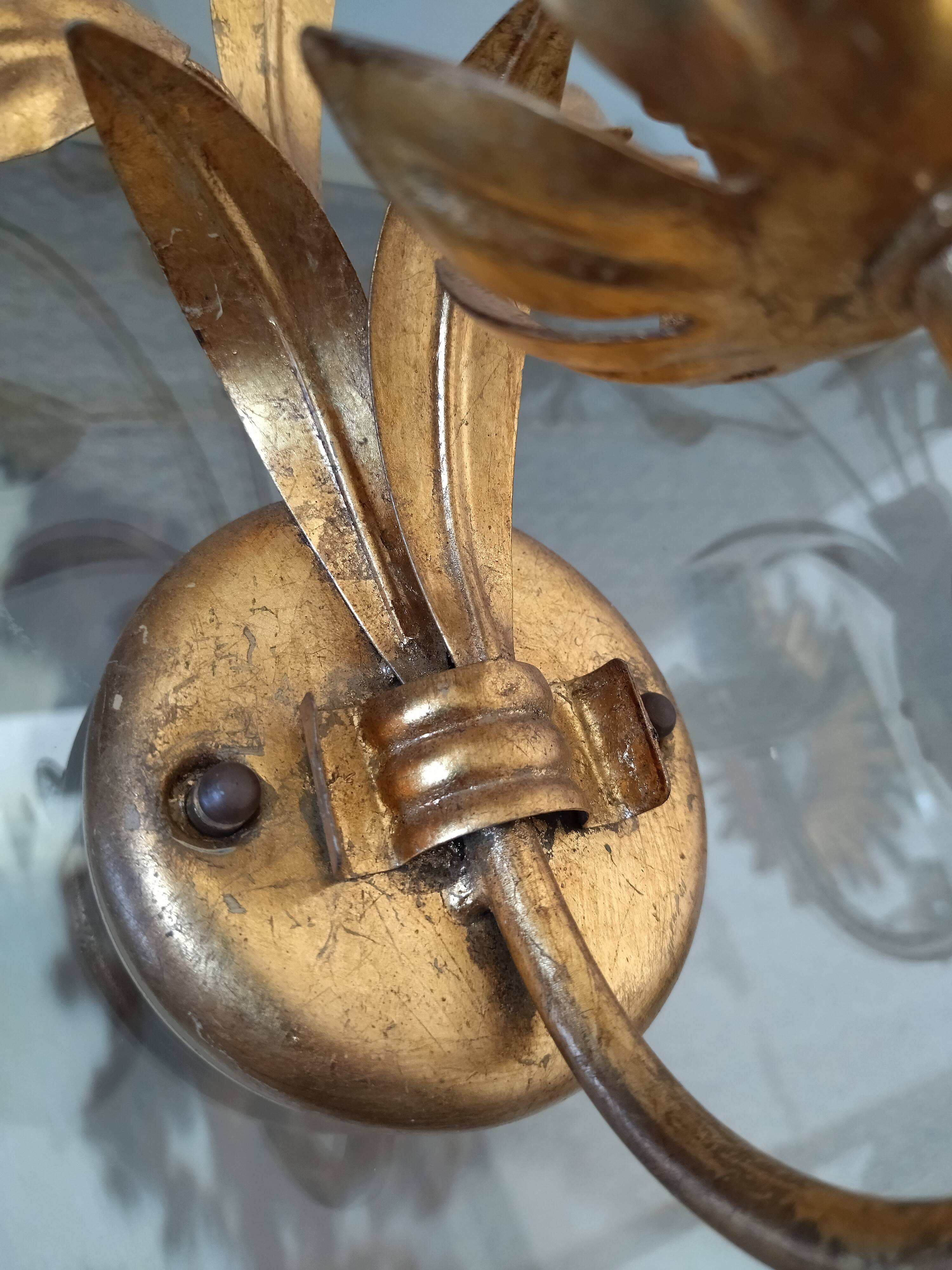 Suite of three flower wall lamps, Masca Italy