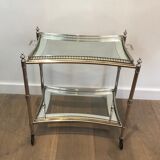 Neoclassical style rolling table in silver metal
