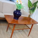 Vintage teak coffee table with double caned top 1960 Denmark