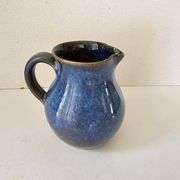 Teapot and milk jug set in glazed ceramic (cobalt blue) design