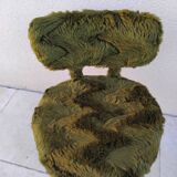 Vintage pelfran green furry chair