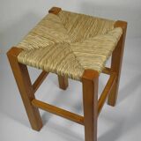 TABOURET BOIS et PAILLE